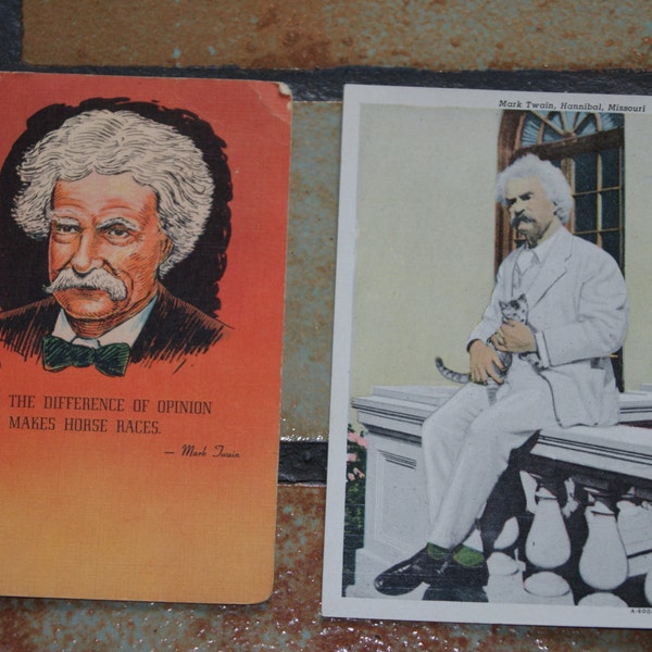 Lot Of 2 Vintage Mark Twain Postcards Unused Not Mailed 1920s