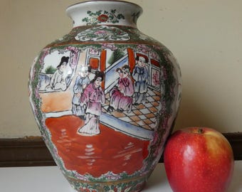 Vintage 1862 To 1874 Rose Familie Rose Medallion Porcelain Vase Hand Painted Multi Color