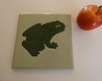 Vintage 1983 To 2007 Peola Valley Ceramic Tile Southwestern Style Multi Color Bull Frog