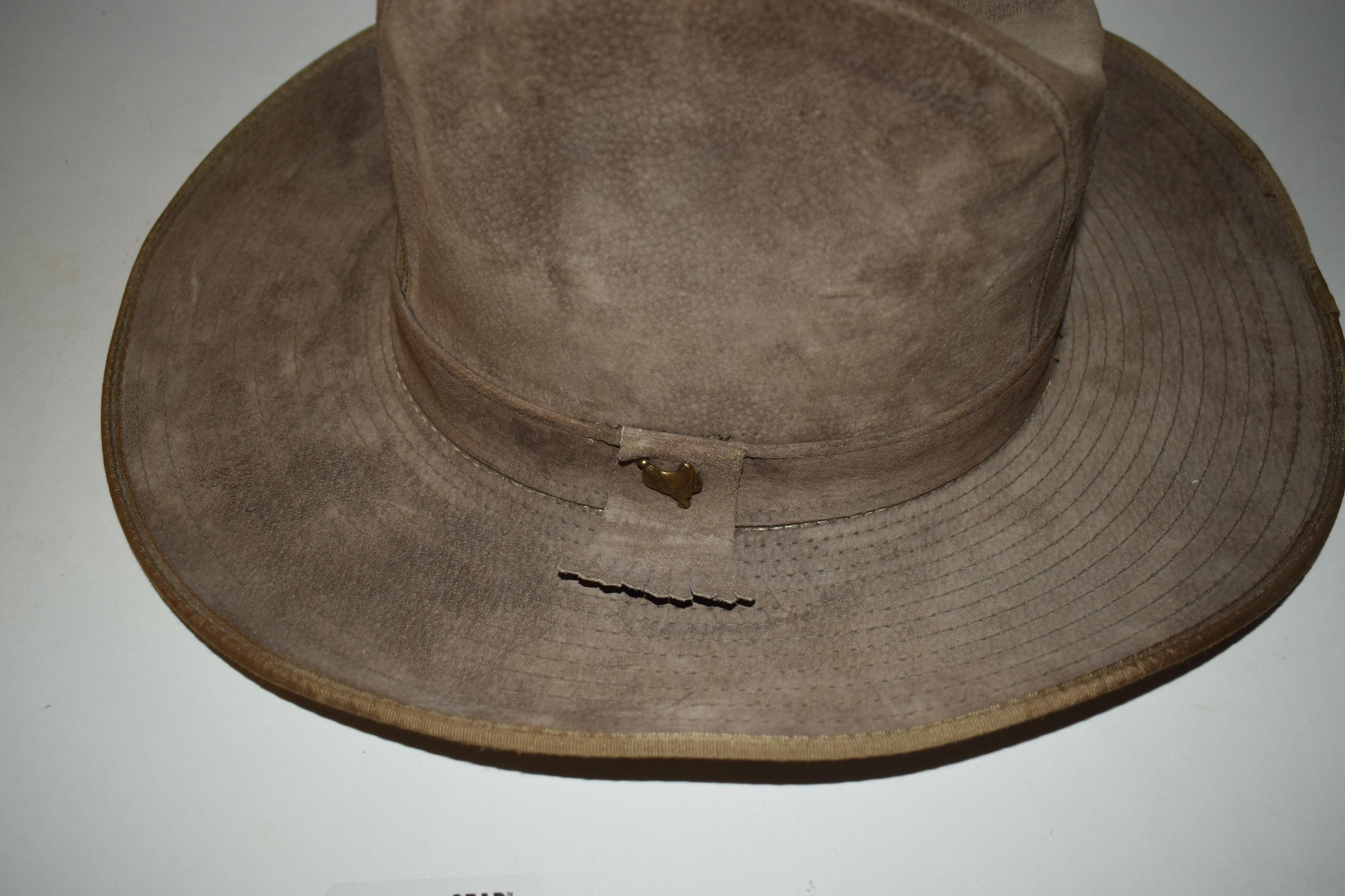 Vintage Tan Suede Western Cowboy Fedora Hat Unisex Size Medium Vintage Wolverine Western Cowboy Hat Men main image 4