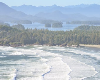 Surf Beach, Tofino, Canada, Vancouver Island, West Coast Landscape, Nature Wall Art, Digital Photo Print, Square, 6x6, 8x8, 10x10, 12x12