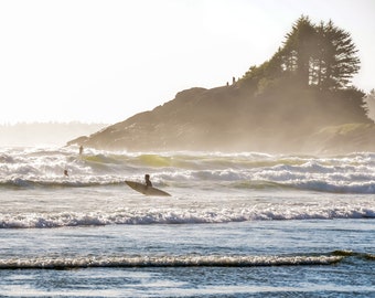 Sunset Surf, Cox Beach, Tofino, Vancouver Island, Canada, West Coast Landscape, Nature Wall Art, Photographic Digital Print
