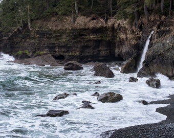 Wild Sombrio Beach, Vancouver Island, West Coast Landscape, Nature Wall Art, Digital Photo Print, 8x10