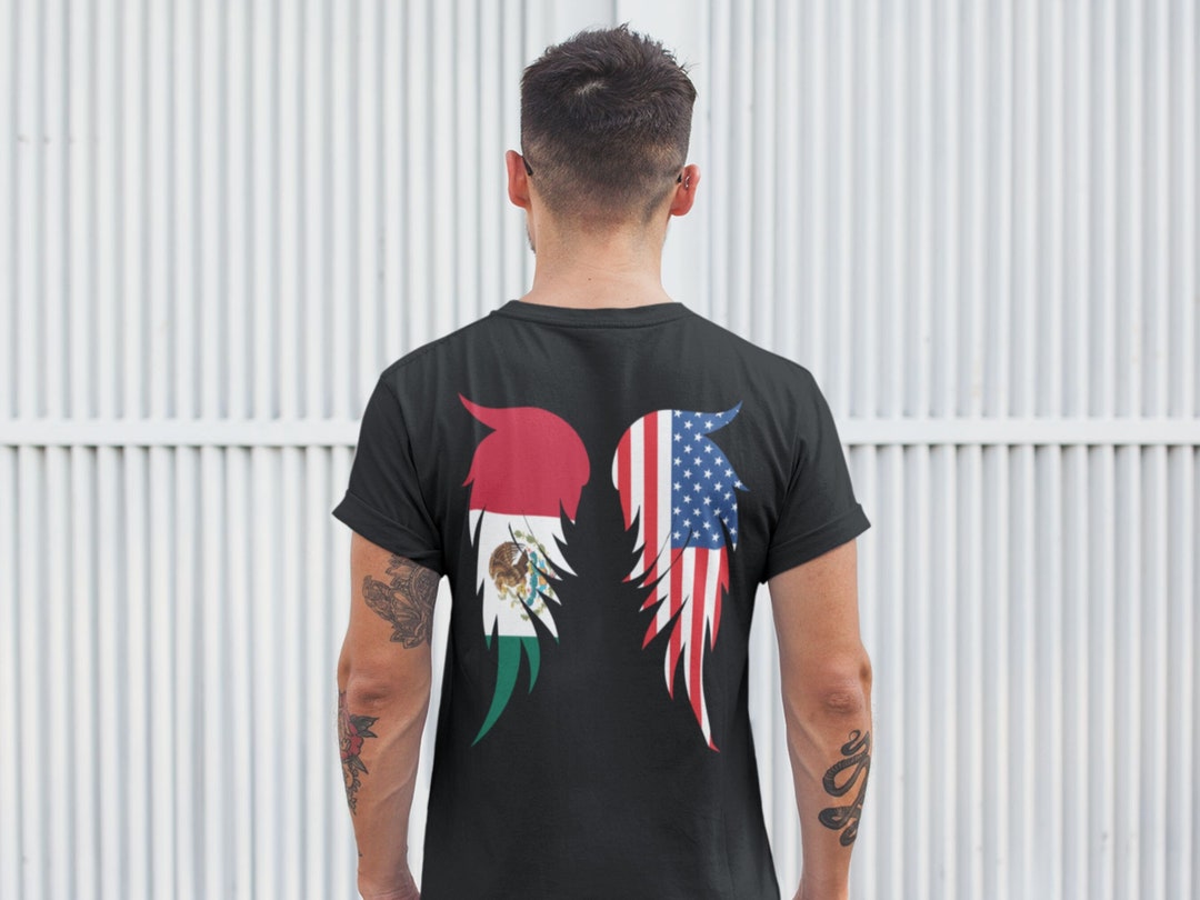 Half American Half Mexican Shirt Patriotic Angel Wings Etsy Canada