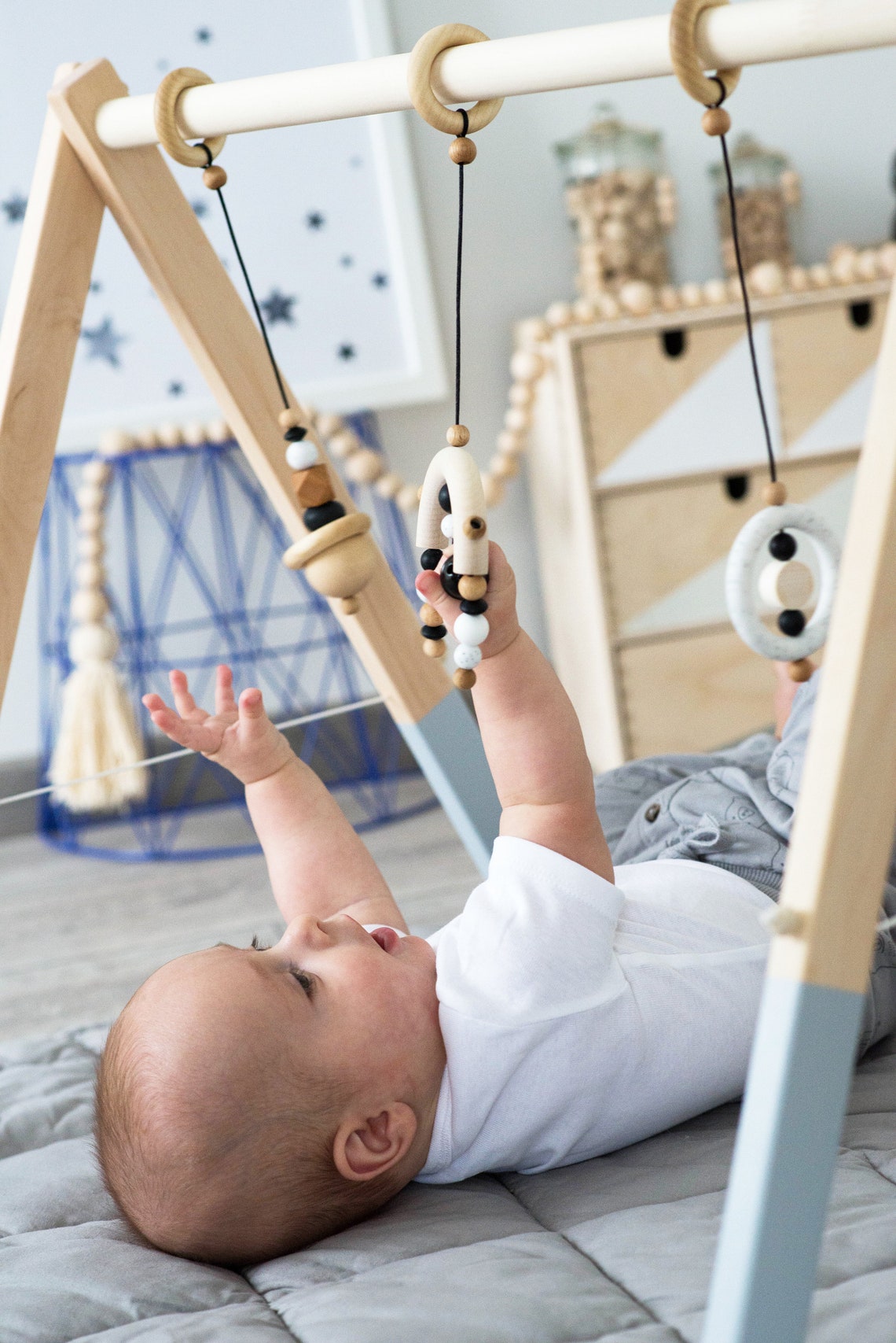 Scandi Baby Gym Toys Minimalist Nursery Wooden Baby Gym Etsy