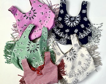 Custom Bandana Handmade Purse | Hand Beaded Fringe Bag