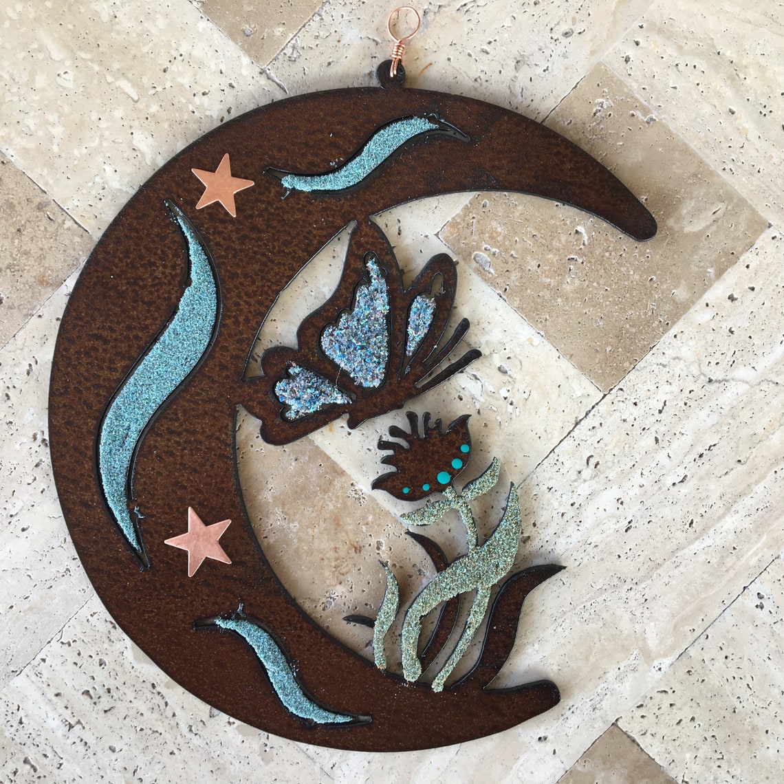 Butterfly Crescent Moon Wall Hanging Etsy