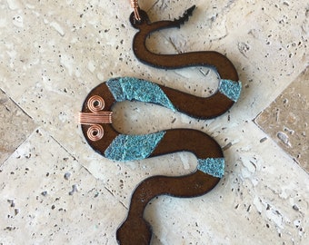 Snake Rusted Metal Ornament