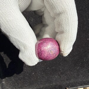 Star Ruby Cabochon Gemstone | Deep Red Polished Loose Ruby with Star Effect | Unique Gemstone for Jewellery Making, Size 20x24x12 mm