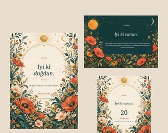 Kişiye Özel Doğum Günü Hediyesi, Doğduğun Gün Anı Kitabı, Kartlar ve Poster, Türkçe PDF