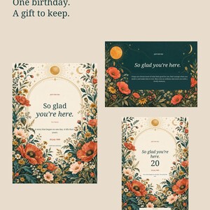 Personalized Birthday Gift Set, Day You Were Born Book, Cards & Poster, English PDF