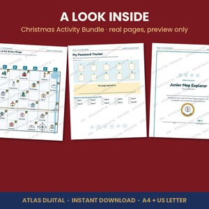 Christmas Activity Bundle for Kids, Printable Treasure Hunt, Clue Cards, Picture Sudoku, Screen Free Holiday Games, Ages 5-10, PDF image 2