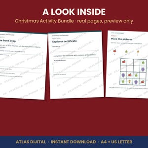 Christmas Activity Bundle for Kids, Printable Treasure Hunt, Clue Cards, Picture Sudoku, Screen Free Holiday Games, Ages 5-10, PDF image 3