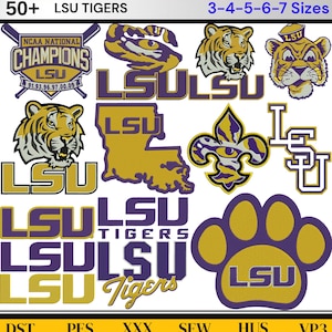 Universitetslogotypbroderi, universitetslogotyp SVG, broderidesigner, collagelogotypbroderi, maskinbroderifiler, LSU Tiger