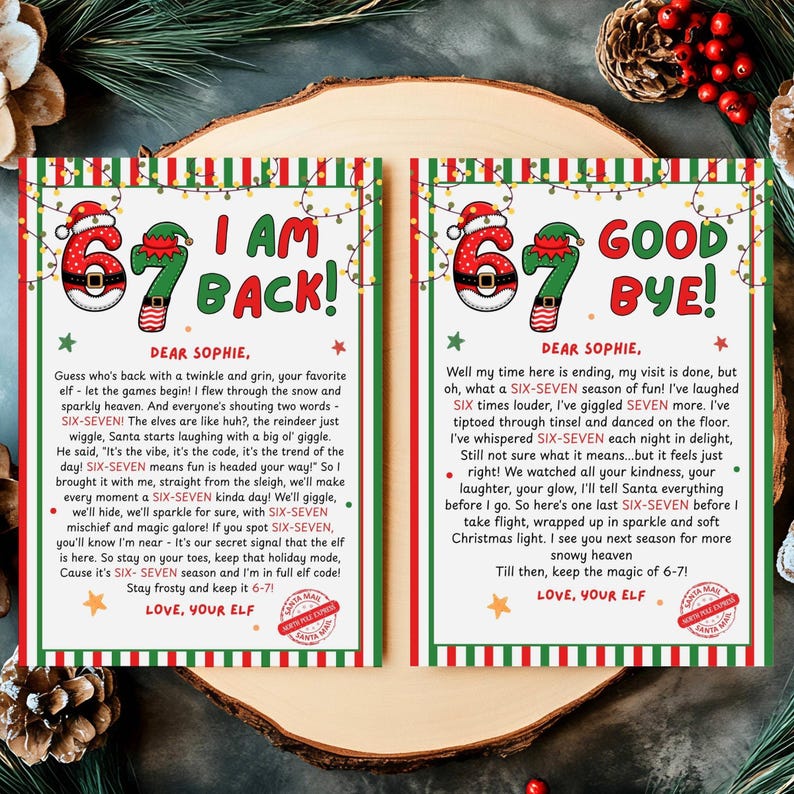 67 Elf Letter Set of 2 | I Am Back & Goodbye Letters | Editable Canva ...