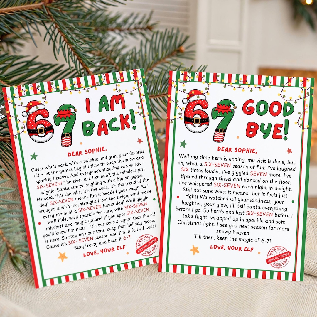 67 Elf Letter Set of 2 | I Am Back & Goodbye Letters | Editable Canva ...
