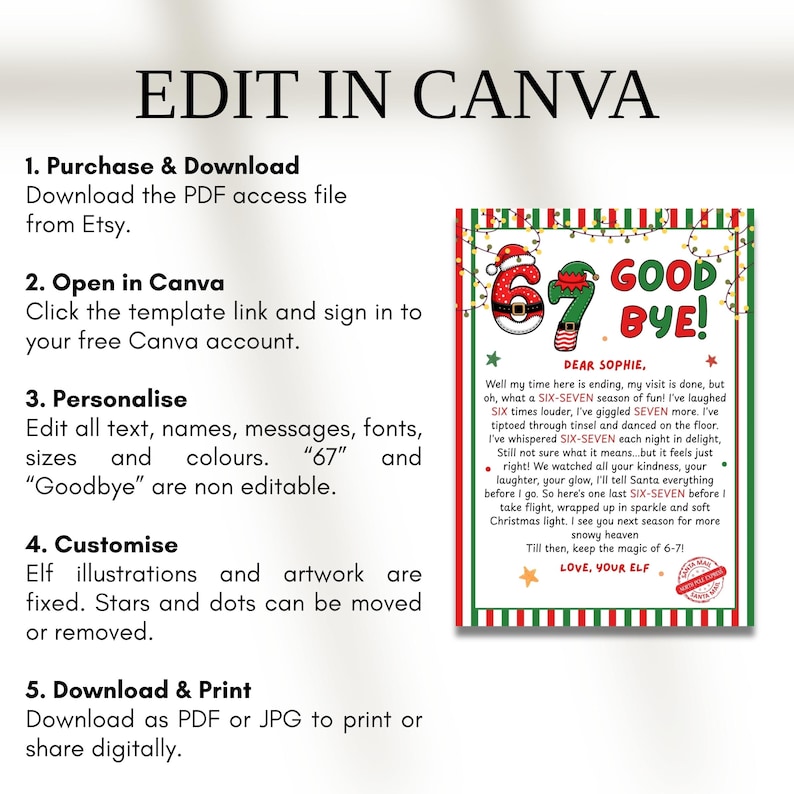 67 Elf on the Shelf | Christmas Elf Goodbye Letter | Editable Elf ...