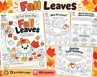 All About Fall Science Activity Book for Kids | Fall Leaves Coloring & Learning Printable