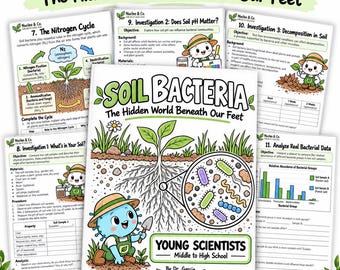 Soil Bacteria Science Workbook | Middle & High School Biology Activities (Digital Download)