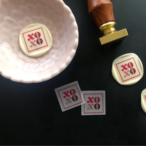 Mini autocollants roses xoxo pour sceaux de cire, sceaux de cire auto-adhésifs crème pour la Saint-Valentin, cadeau pour petite amie, Saint-Valentin, sceaux d'enveloppe, WSXOXO
