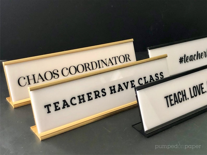 chaos coordinator desk name plate, personalized gift, teacher gift, teacher appreciation sign, gift for teacher, office desk sign, NPCC image 7