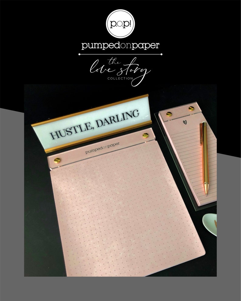 Love notes pink note pad refillable acrylic writing pad in Etsy