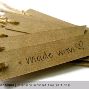 kraft gift tags pennant flag rustic set of 20 image 3