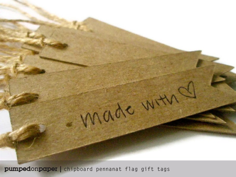 kraft gift tags pennant flag rustic set of 20 image 3