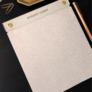 light blue notepad, to do list note pad, gift for her, refillable acrylic writing pad with gold-tone hardware, LSNPLG1 image 3