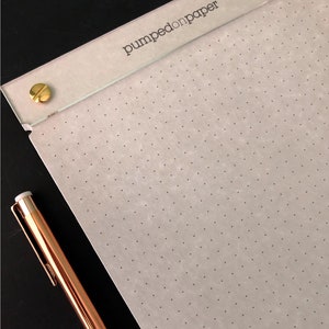 light blue notepad, to do list note pad, gift for her, refillable acrylic writing pad with gold-tone hardware, LSNPLG1 image 6