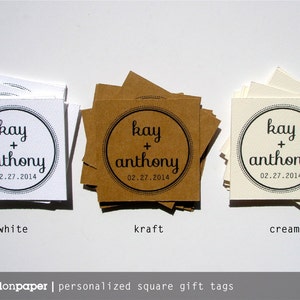 square gift tags personalized wedding favor tags 2.25 x 2.25 set of 24 image 5