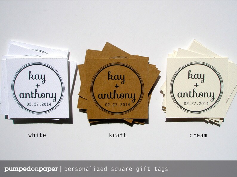 square gift tags personalized wedding favor tags 2.25 x 2.25 set of 24 image 5