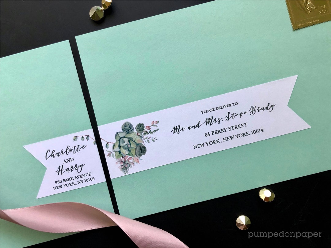 Invitation Address Sticker Address Labels for Wedding Invitations, Wrap Around Greenery Stickers ...