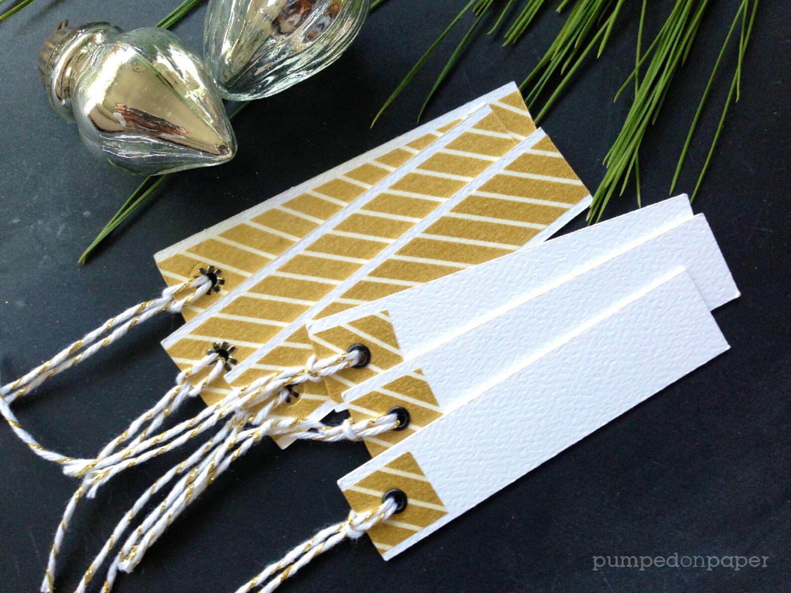 White and Gold Gift Tags Holiday Gift Tags Gold Striped Etsy