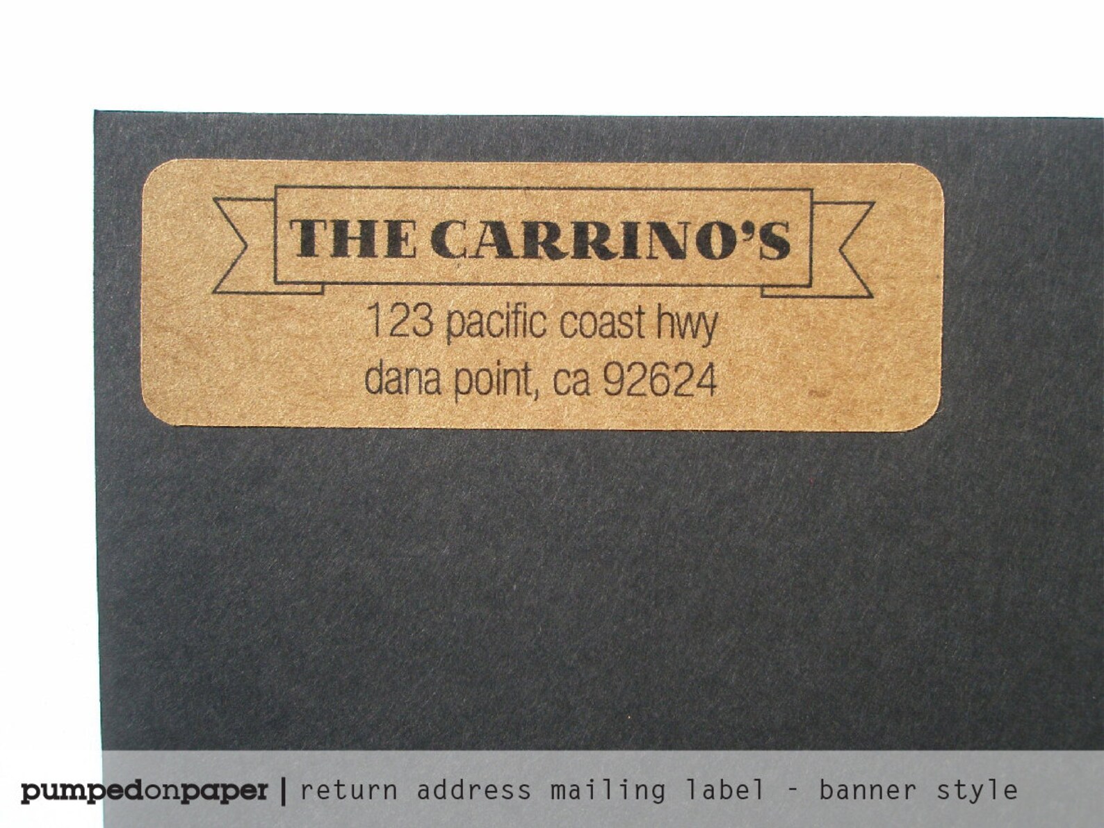 Personalized Return Address Mailing Labels - Banner Style - Set of 40 ...