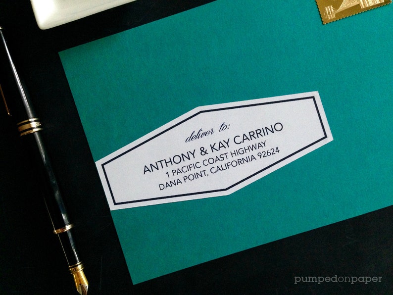 Personalized address labels polygon stickers geometric Etsy