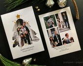 Photo Christmas card, holiday photo card, holiday card, minimalist Christmas photo card template, stuff print stamp & mail service,  CC0821