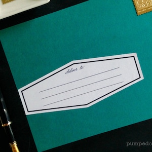 Étiquettes vierges de livraison à adresse, autocollants polygones, étiquettes d'adresse postale personnalisées pour faire-part de mariage, 12 étiquettes, GLA03