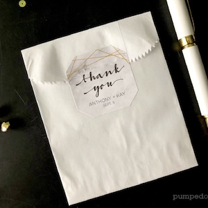 pegatinas geométricas de agradecimiento, pegatinas de mármol blanco y oro para bodas, juego de 24 etiquetas personalizadas, MBFS1