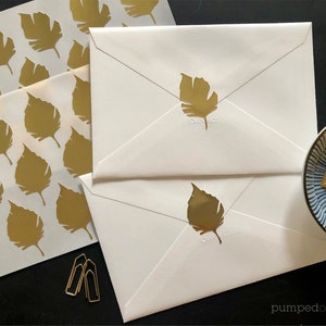 palmbladgoudstickers, bohostickers, schattige plannerstickers, etiketten voor huwelijksuitnodigingen, scrapbooking, verpakking, briefpapier, SSPALM