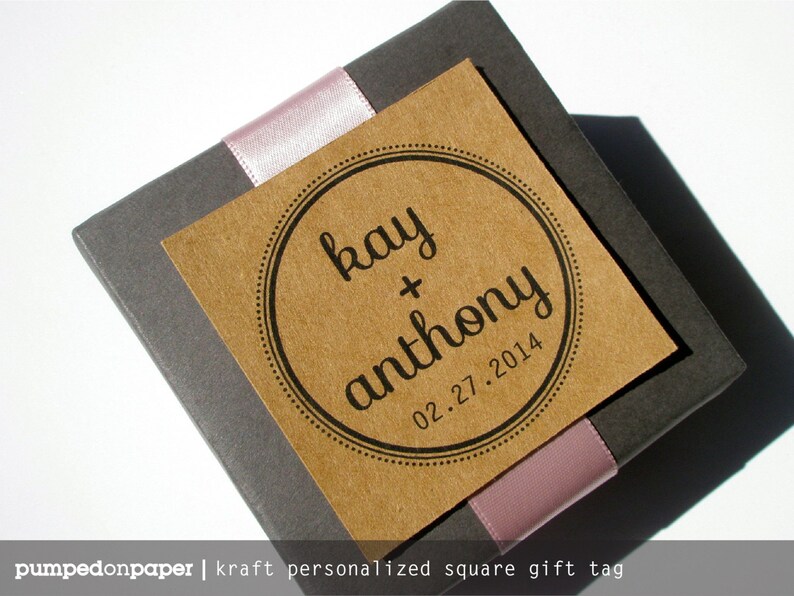 square gift tags personalized wedding favor tags 2.25 x 2.25 set of 24 image 3