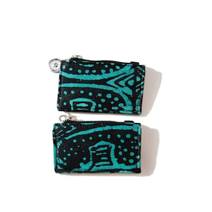 Beautiful Handcrafted Mixed Textured Adire and Leather Coin Purse