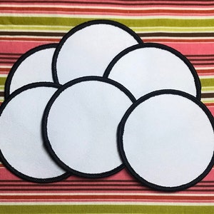 Sublimation Blank Iron-on Patch with Black Border Great for Hats, Jackets, Backpack and SO much more.  Lot of 10