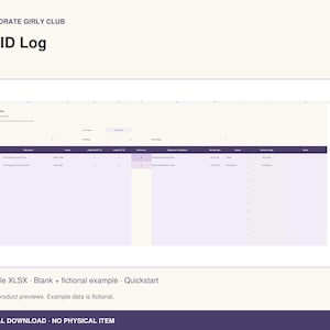 Registro RAID / XLSX editable / Club femenino corporativo