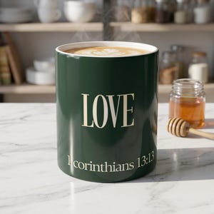 Love 1 Corinthians 13:13 Mug | Scripture Bible Verse
