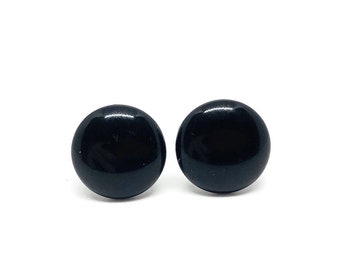 ONYX BLACK STUDS Earrings • Surgical Steel • Solid Black Studs • Mens Studs • Titanium • Made in Australia • Black #090