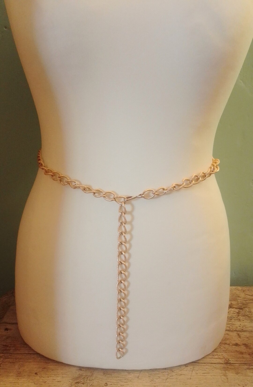 Vintage Textured Gold Tone Chain Belt Ladies Belt Vintage Etsy