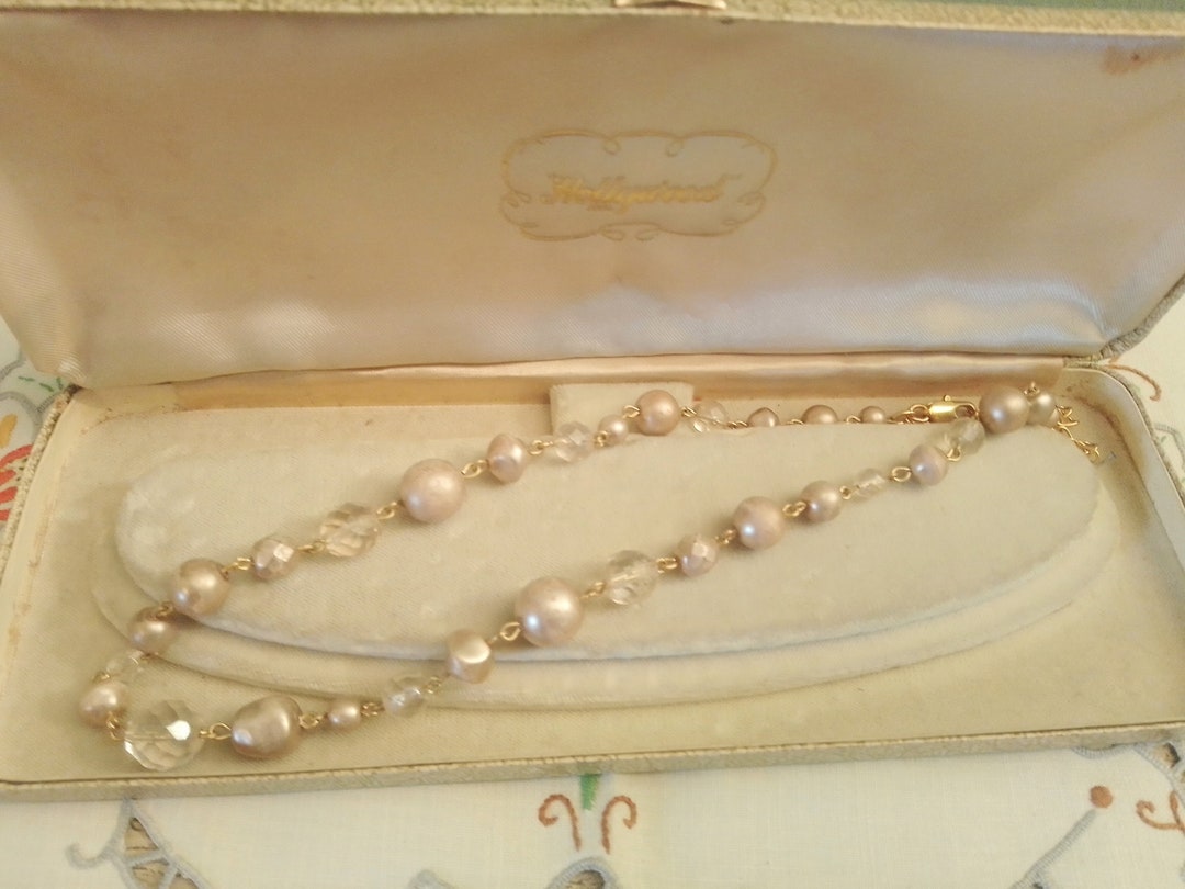 Vintage Marks and Spencer Champagne Coloured Necklace, 17 Length With 3