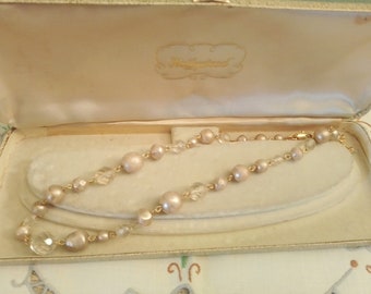 Vintage Marks and Spencer Champagne Coloured Necklace, 17" Length with 3 1/2" Extender Chain, Gift for Her, c. 1980s-90s