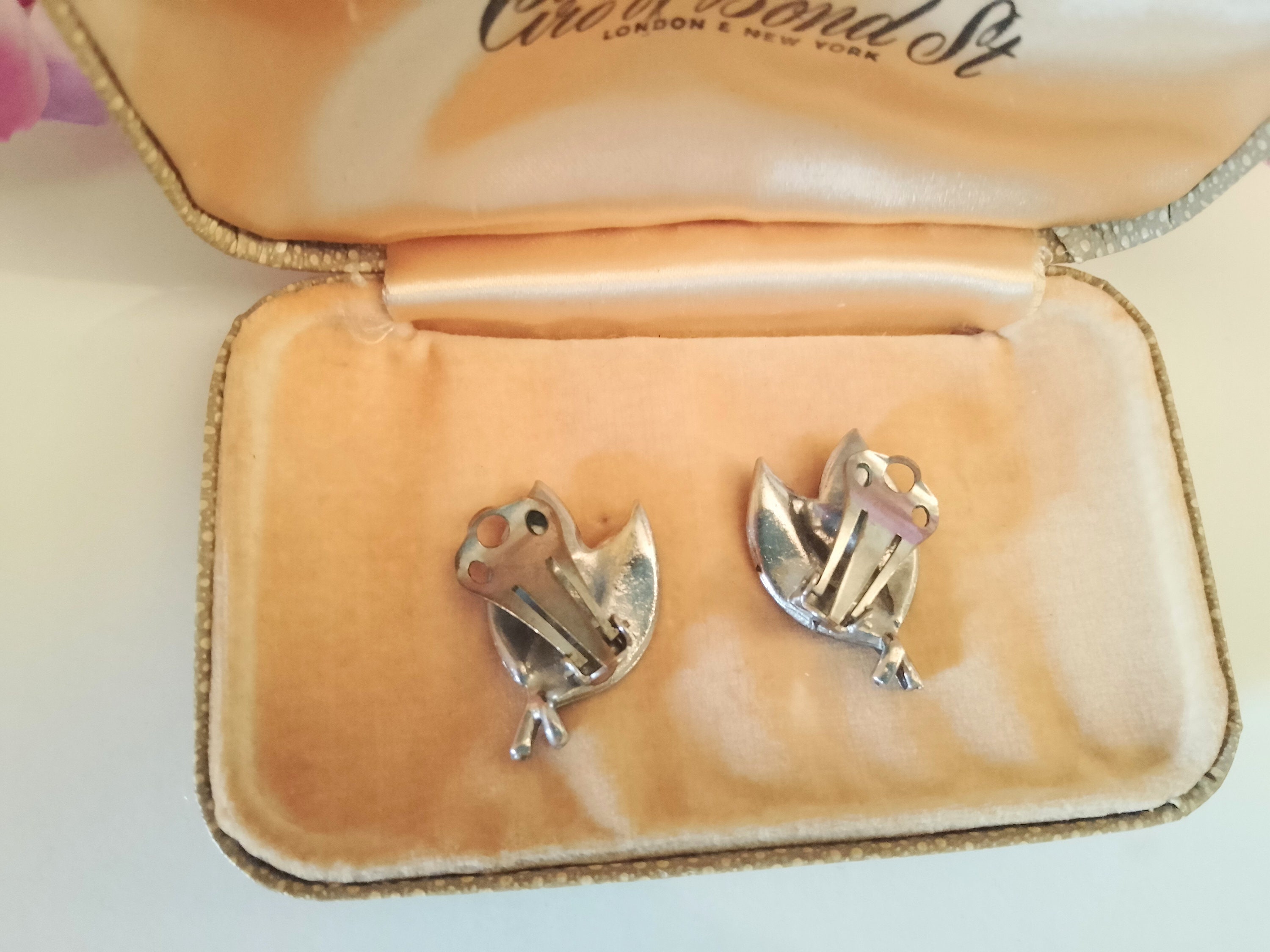 Vintage Sterling Silver Marcasite Leaf Hair Clips Vintage Marcasite Sterling Silver Leaf Clip-on Earrings - Etsy main image 4